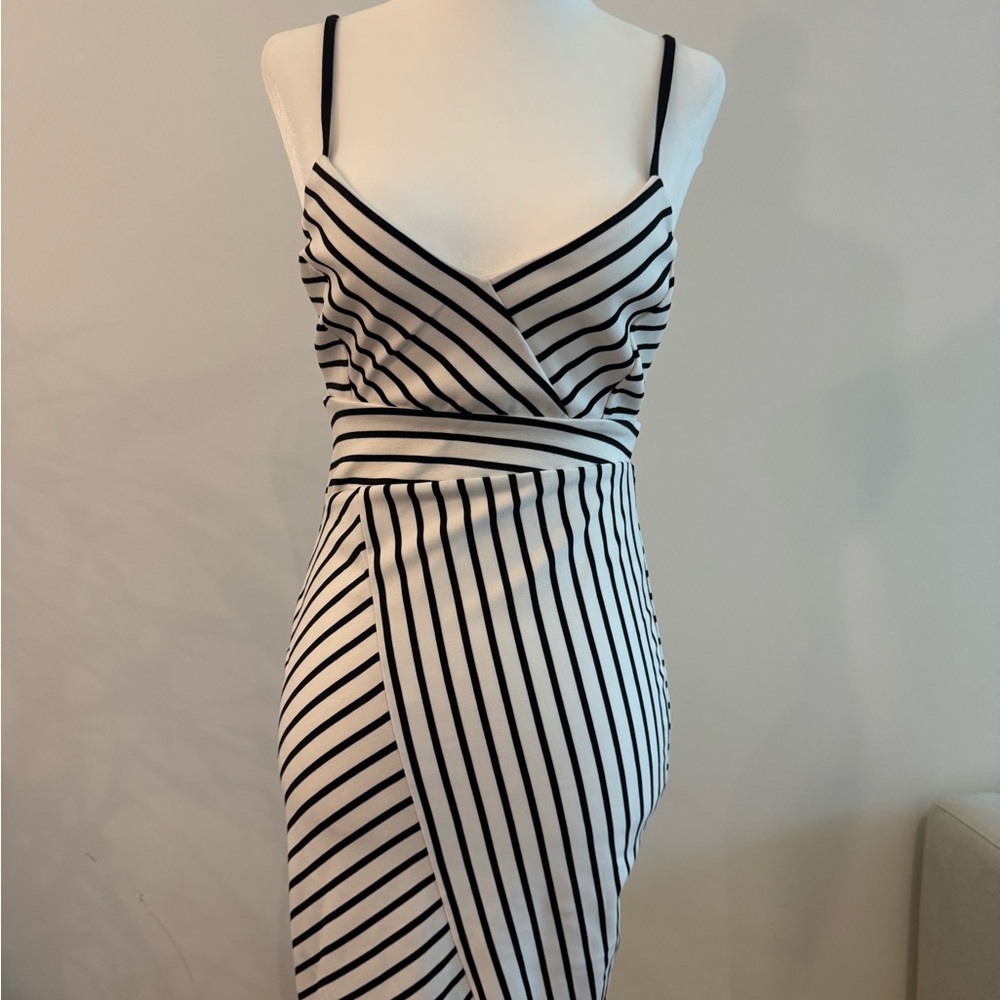 Bardot Striped Black and White Women Dress
